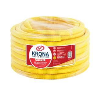 ELETRODUTO CORRUGADO AMARELO 1" (32MM) ROLO 25M KRONA