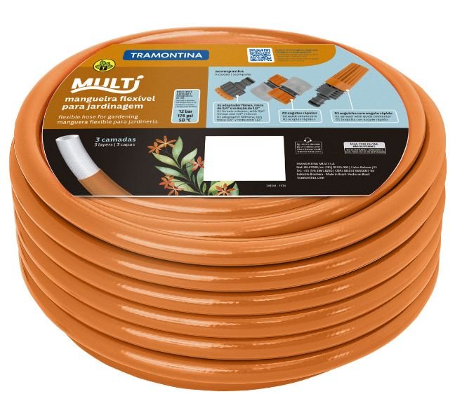 49edd929-da4e-4c46-ac0e-94eb01fd01ef KIT MANGUEIRA 1/2' MULTI LARANJA P/JARDIM 20M TRAMONTINA