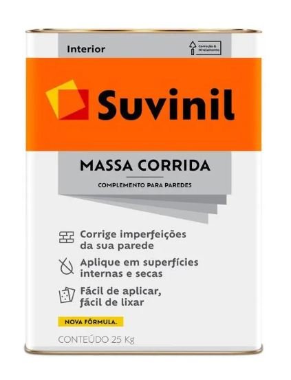 MASSA CORRIDA INTERIOR 25KG LATA SUVINIL (ENCOMENDA)