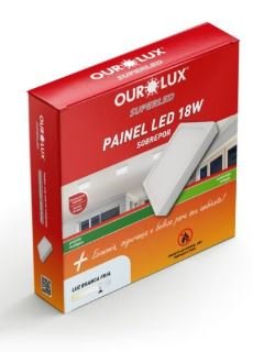 PAINEL LED QUAD SOBREPOR 18W 6500K BIV OUROLUX 03215