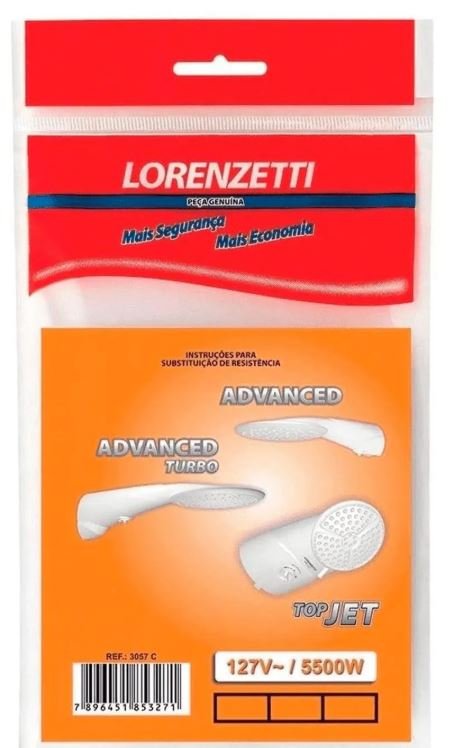 RESISTENCIA ADVANCED 3055Q 5500W 127V LORENZETTI 7589060