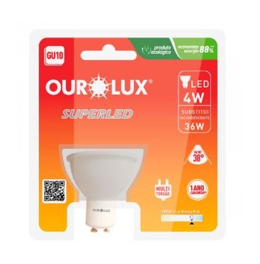 SUPERLED GU10 4W BIV 2700K 38U OUROLUX 20077