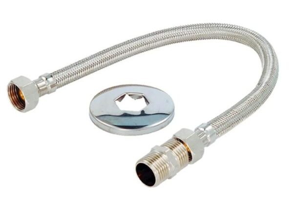 ENGATE FLEXIVEL INOX TRANÇADO 30CM 1/2" ULTRA METAIS