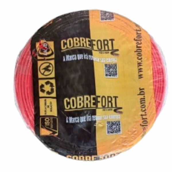 CABO FLEXIVEL 750V COBREFORT ROLO 100M 4,0MM VERMELHO