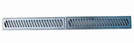 GRELHA ALUMINIO ESCOVADO COM PORTA GRELHA 10X100CM PRIME ALUMINIO