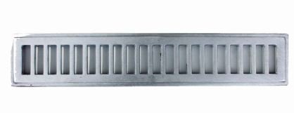 GRELHA ALUMINIO ESCOVADO COM PORTA GRELHA 10X50CM PRIME ALUMINIO