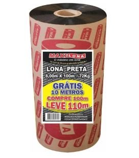 LONA PRETA 8 X 110M 49KG MAXILONA 80 MICRAS