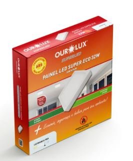PAINEL LED QUAD SOBREPOR ECO 32W 6500K BIV OUROLUX 02914