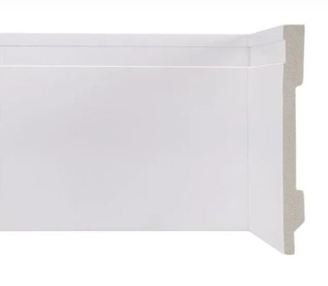RODAPE DE POLIESTIRENO BRANCO 10CM 2,4M COM FRIZO KAPAZI (PARA PISO VINILICO)