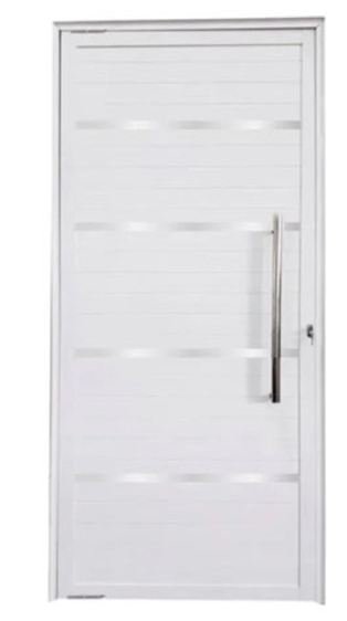 PORTA ALUMINIO PIVOTANTE COM FRIZO BRANCA KING 210X120-E JP (ENC)