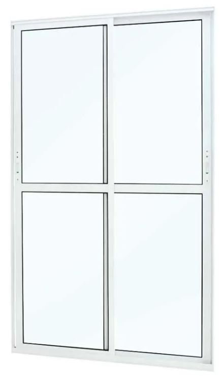 PORTA CORRER LATERAL 2F ALUMINIO MASTER D/E C/VIDRO BRANCA 210X150 JP
