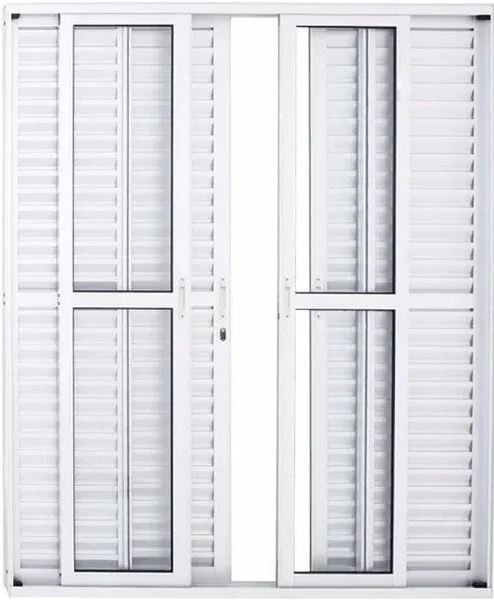 PORTA CORRER ALUMINIO MASTER BALCAO 6FOLHAS C/VIDRO BRANCA 210X180 JP (ENC10)