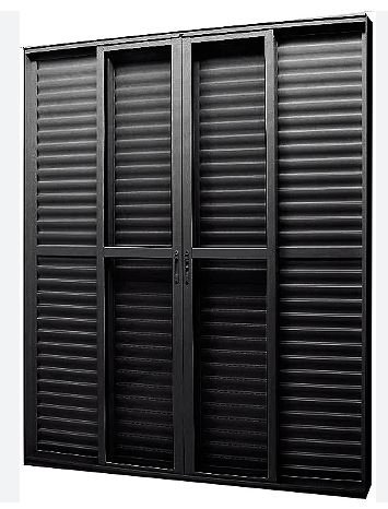PORTA CORRER ALUMINIO MASTER BALCAO 6FOLHAS C/VIDRO PRETA 210X200 JP (ENC10)