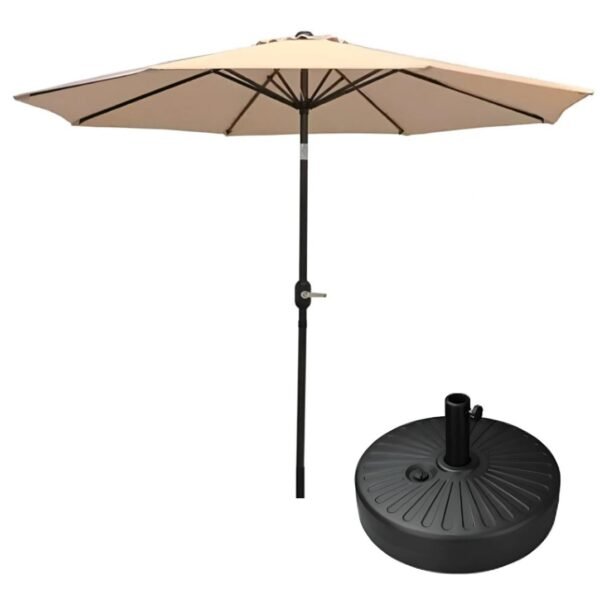 OMBRELONE CENTRAL ARTICULADO 2.70M C/MANIVELA COM BASE CAQUI - ATOPY 23516