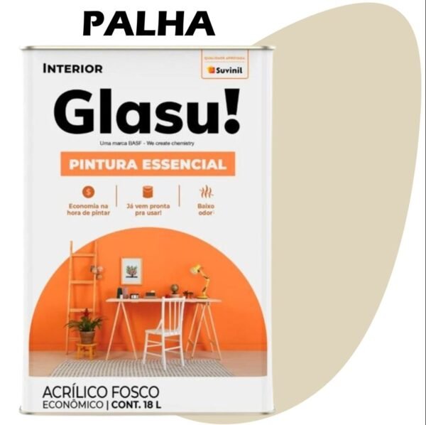 TINTA ACRILICA FOSCA GLASU PINTURA ESSENCIAL 18L PALHA SUVINIL
