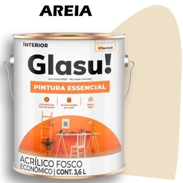 TINTA ACRILICA FOSCA GLASU PINTURA ESSENCIAL 3,6L AREIA SUVINIL