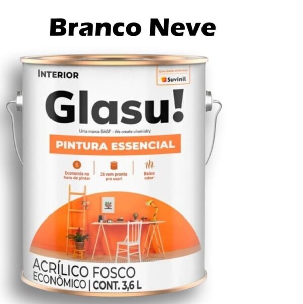 TINTA ACRILICA FOSCA GLASU PINTURA ESSENCIAL 3,6L BRANCO NEVE SUVINIL