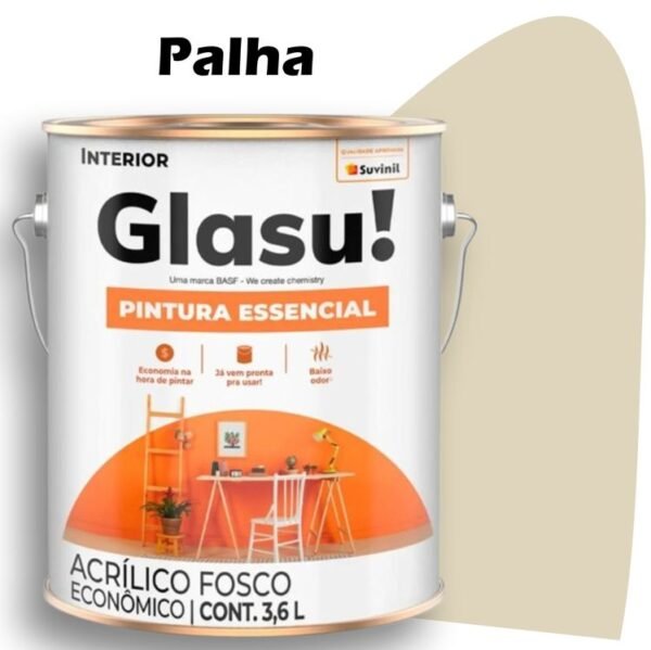 TINTA ACRILICA FOSCA GLASU PINTURA ESSENCIAL 3,6L PALHA SUVINIL