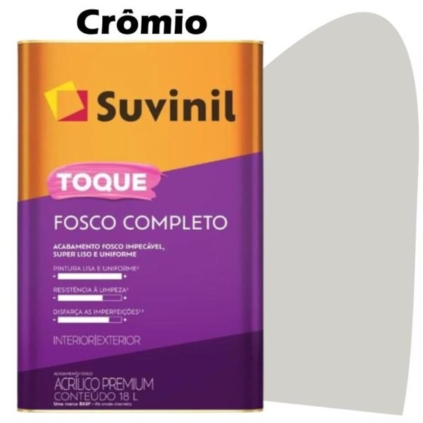 TINTA ACRILICA TOQUE FOSCO COMPLETO 18L CROMIO SUVINIL