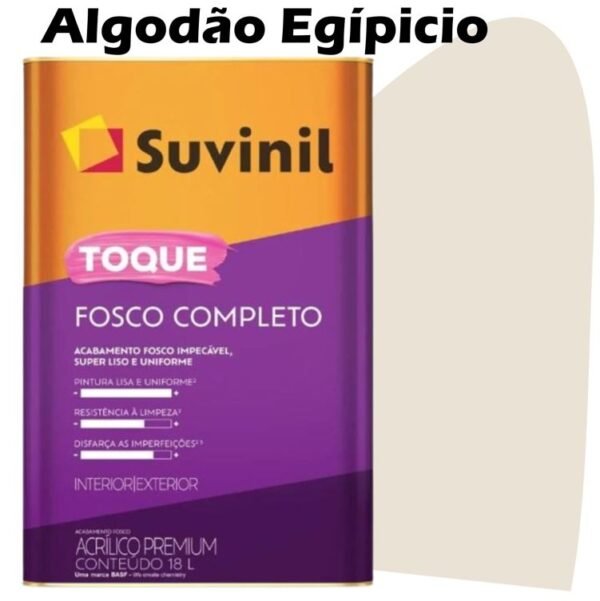 TINTA ACRILICA TOQUE FOSCO COMPLETO 18L ALGODAO EGIPICIO SUVINIL