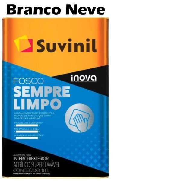 TINTA ACRILICA FOSCO SEMPRE LIMPO 18L BRANCO NEVE SUVINIL
