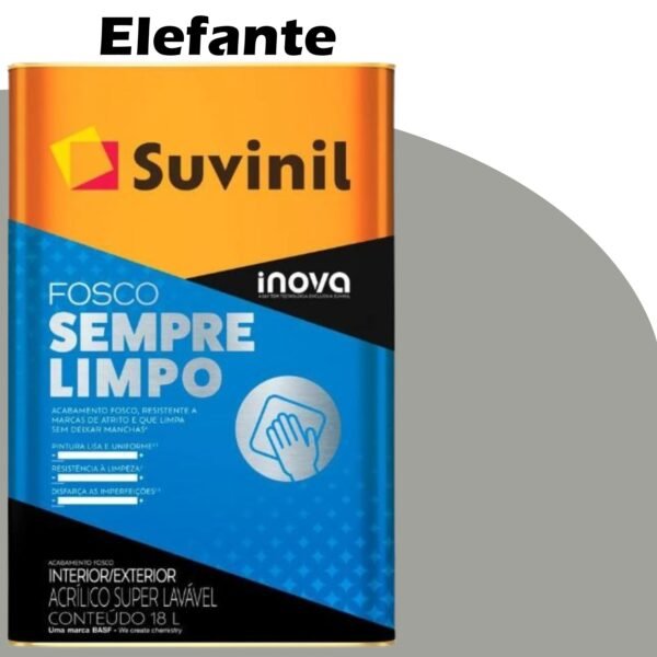 TINTA ACRILICA FOSCO SEMPRE LIMPO 18L ELEFANTE SUVINIL