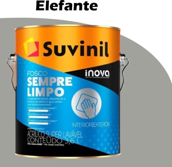 TINTA ACRILICA FOSCO SEMPRE LIMPO 3,6L ELEFANTE SUVINIL