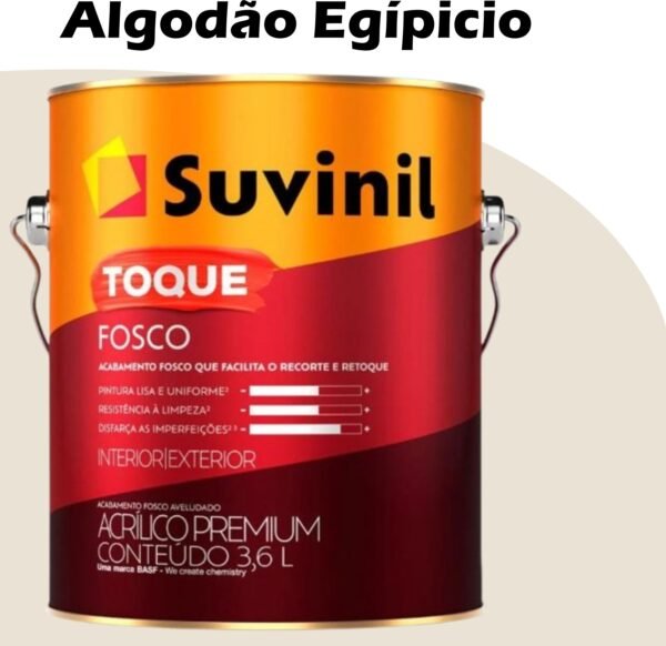 TINTA ACRILICA TOQUE FOSCO (CLASSICA) 3,6L ALGODAO EGIPICIO SUVINIL