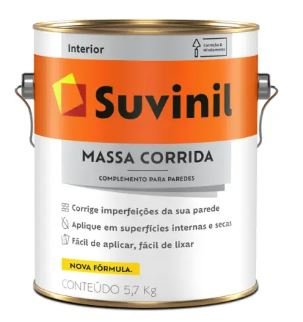 MASSA CORRIDA INTERIOR 5.7KG (3,6L) SUVINIL