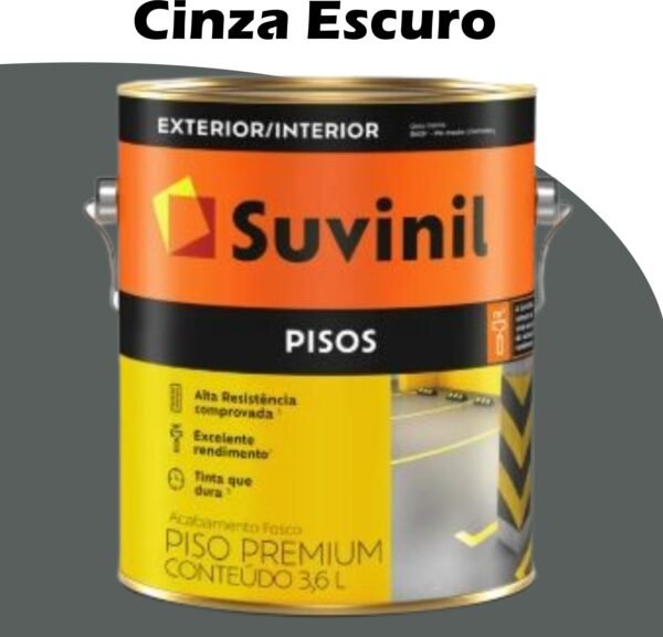 TINTA ACRILICA FOSCO PREMIUM PISOS 3,6L CINZA ESCURO SUVINIL