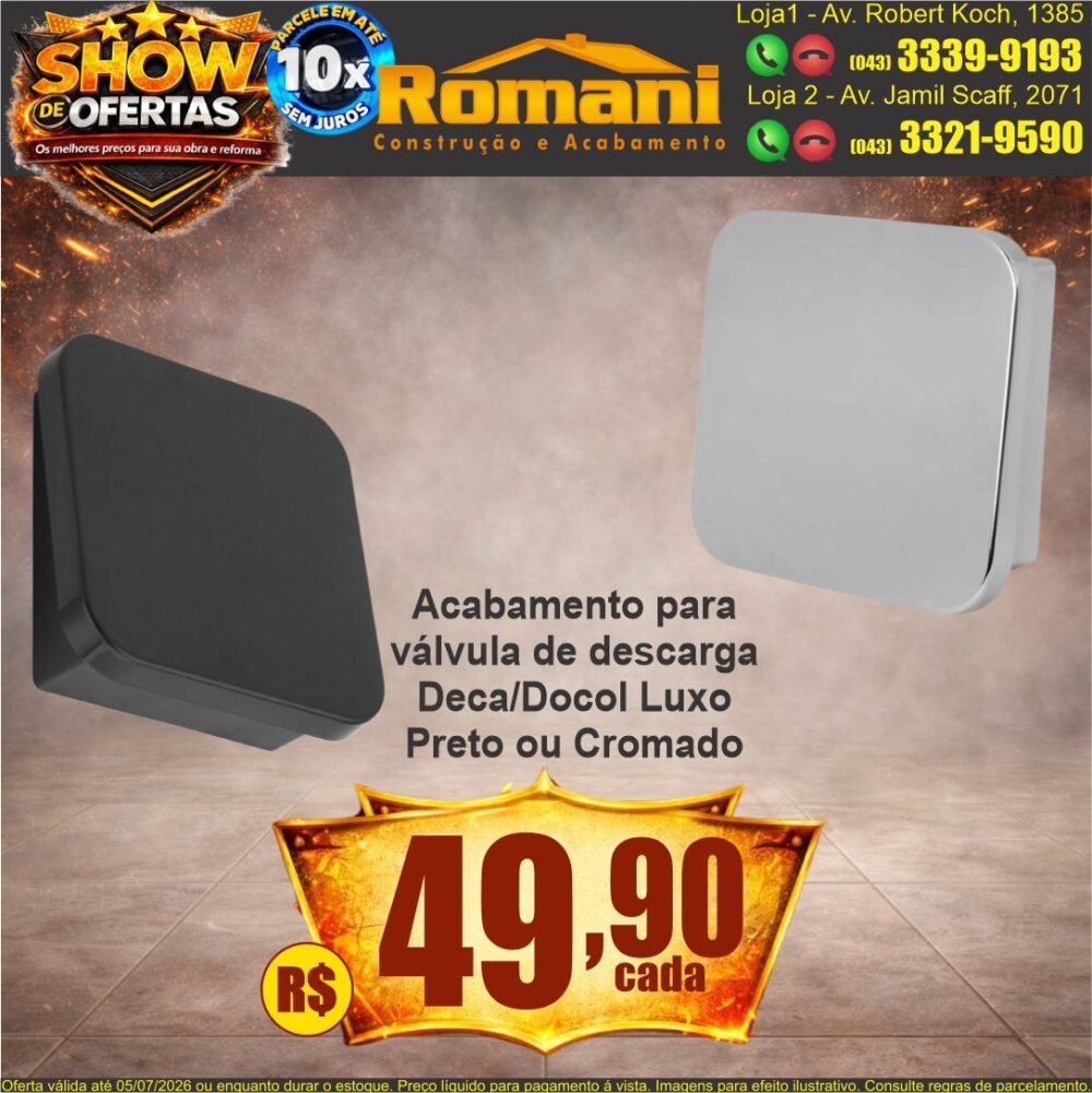 acabamento valvula descarga deca ou docol ultra metais show de ofertas promocao