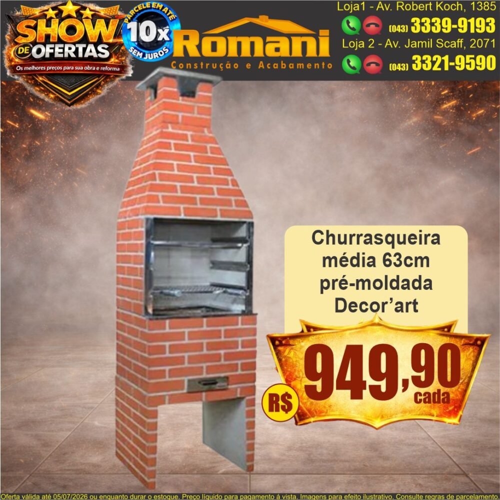 churrasqueira pre moldada pintada media show de oferta promocao