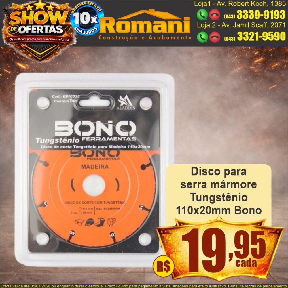 disco de tingstenio show de ofertas promocao