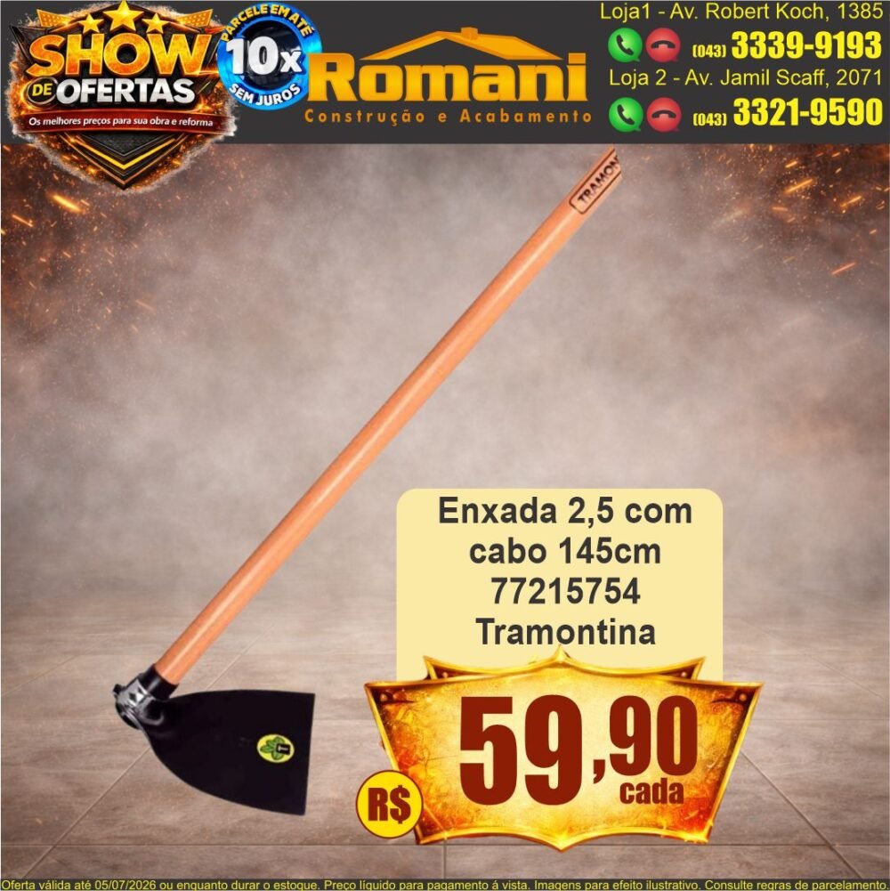 enxada com cabo tramontina show de ofertas promocao