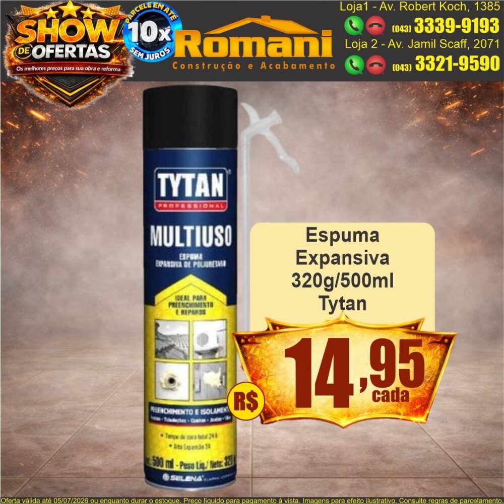 espuma multiuso expansiva titan