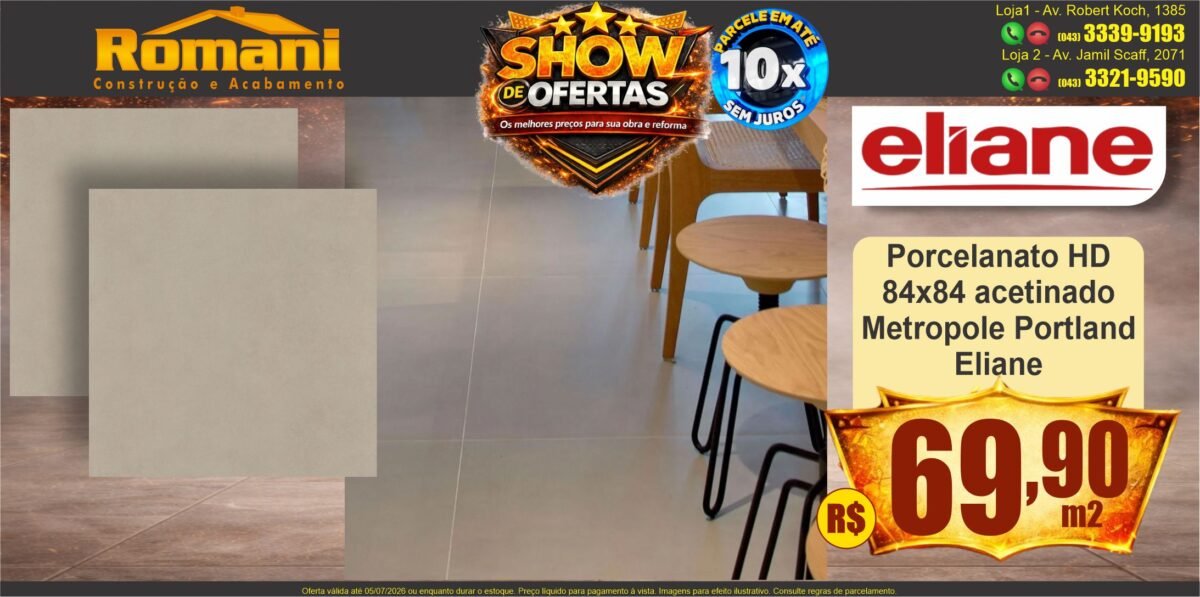 gr_porcelanato acetinado 84x84 metropole portland eliane show de oferta promocao