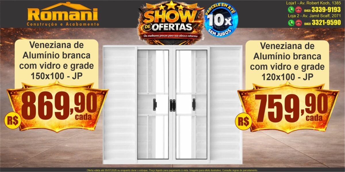 gr_veneziana aluminio com grade 100 x 120 x 150 branco com vidro jp show de ofertas promocao