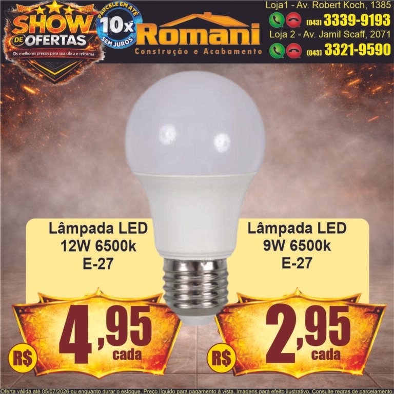 lampada led bulbo e-27 9w 12w show de oferta promocao