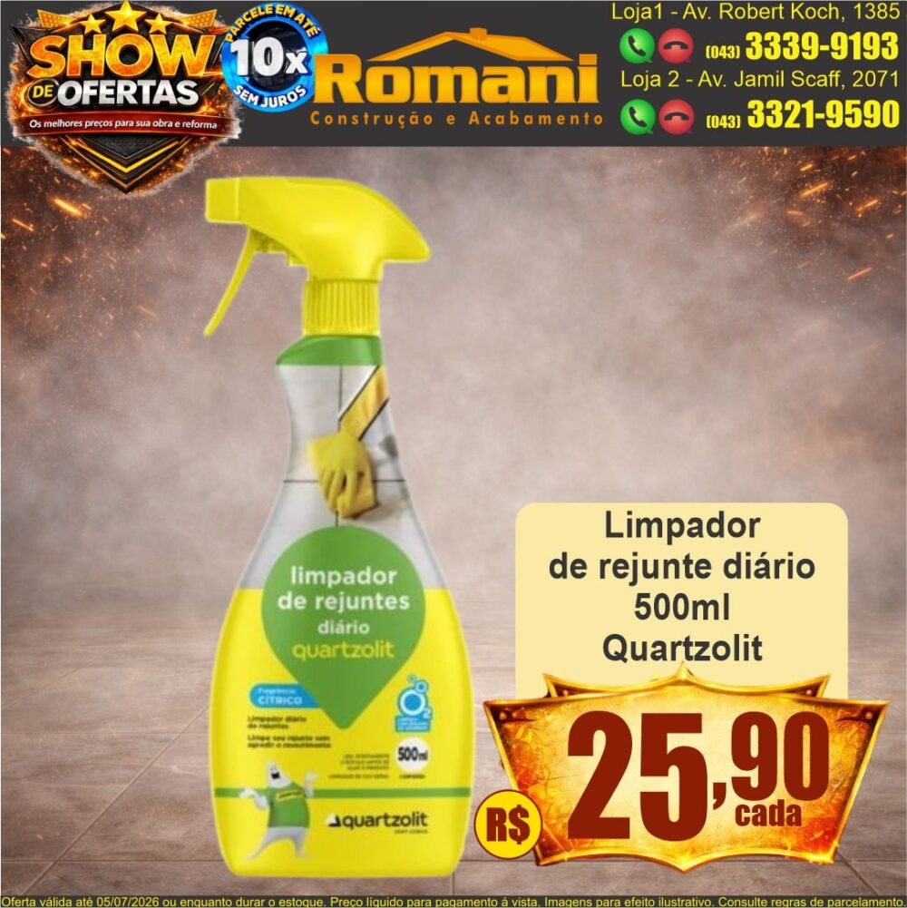 limpa rejunte diario quartzolit show de ofertas promocao
