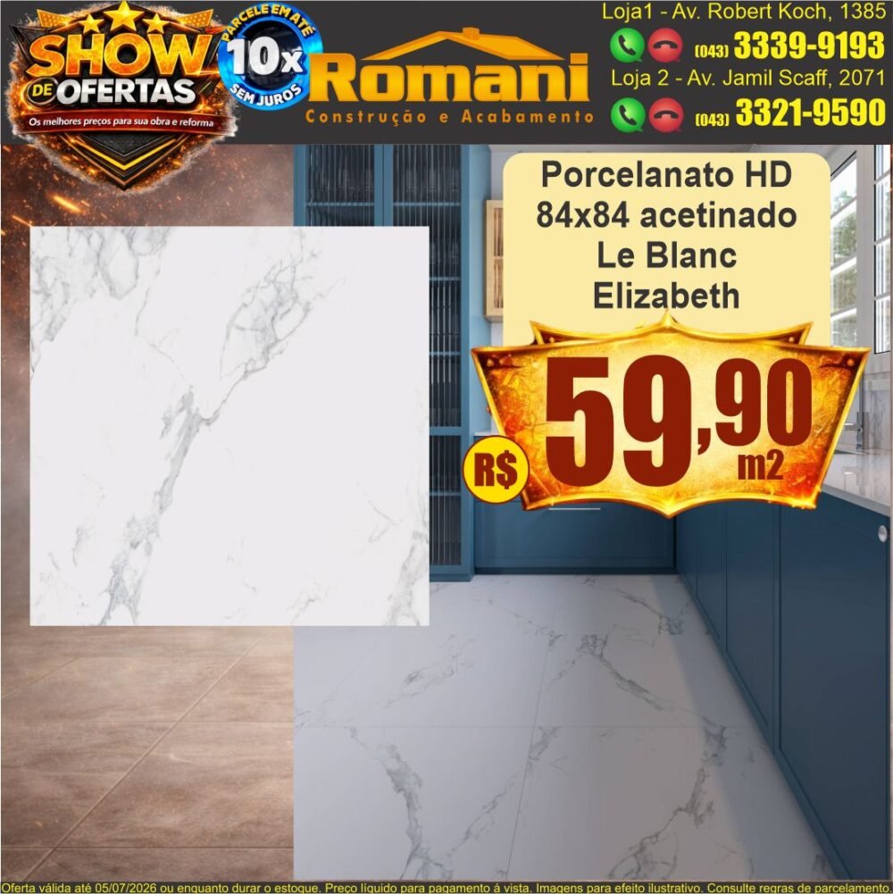 porcelanto le blanc 84x84 acetinado elizabeth show de ofertas promocao