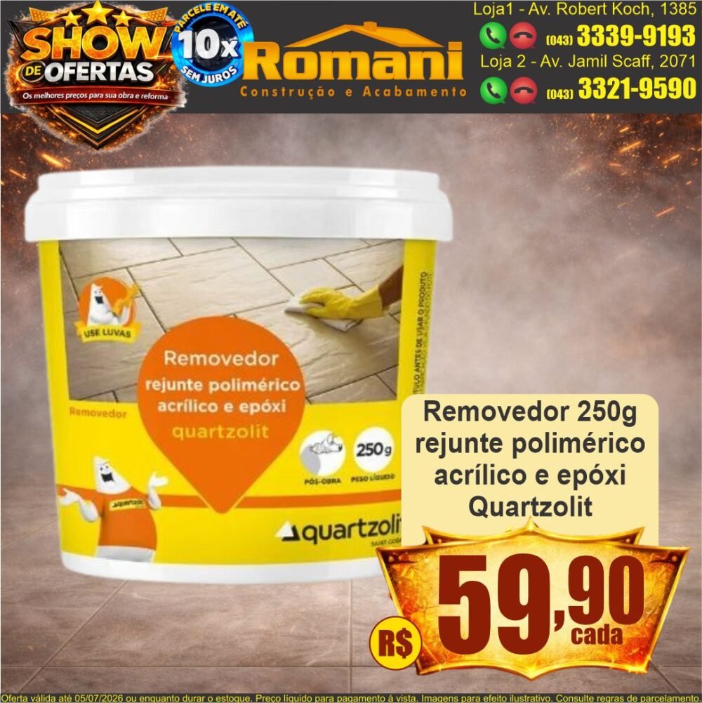 removedor de rejunte acrilico epoxi quartzolit quartzolit show de ofertas promocao